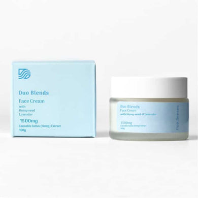 DUO SENSES Hydrating Hemp Face Cream for Dry Skin with Lavender and Coconut