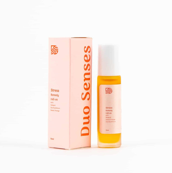 DUO SENSES Uplifting/Stress Relief Hemp Aromatherapy Roll on with Sweet Orange and Lavender