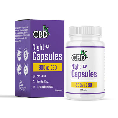 CBDfx - CBD + CBN Vegan Night Time Capsules - 15mg CBD + 1.25mg CBN/Capsule
