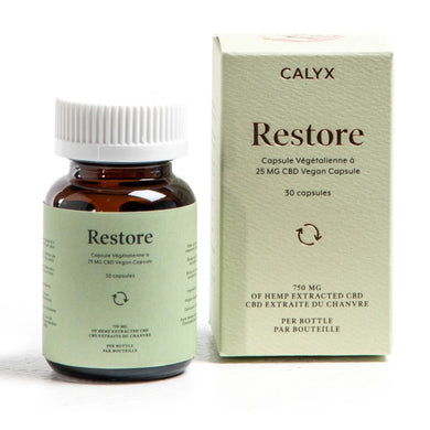 Calyx - Vegan Restore Capsules (30ct Bottle) - 25mg CBD/Capsule