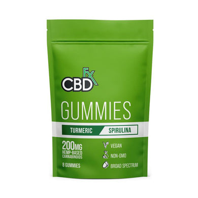 CBDfx - Turmeric & Spirulina Gummies (25mg CBD/Gummy, 8 Gummies/Pouch)